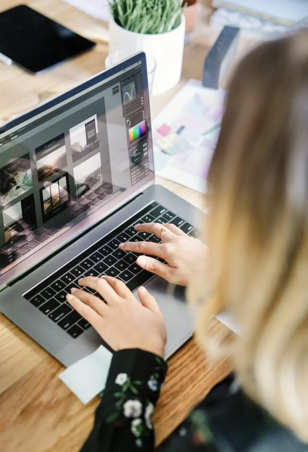 Businesswoman working on a project