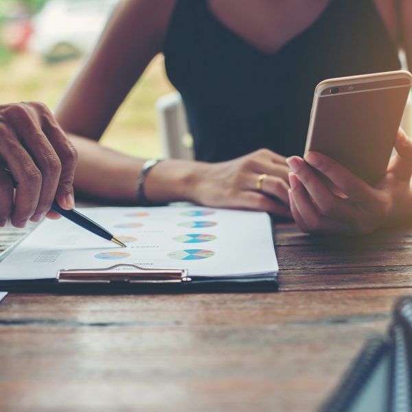 Corporate Business Planning with business chart Teamwork Concept.